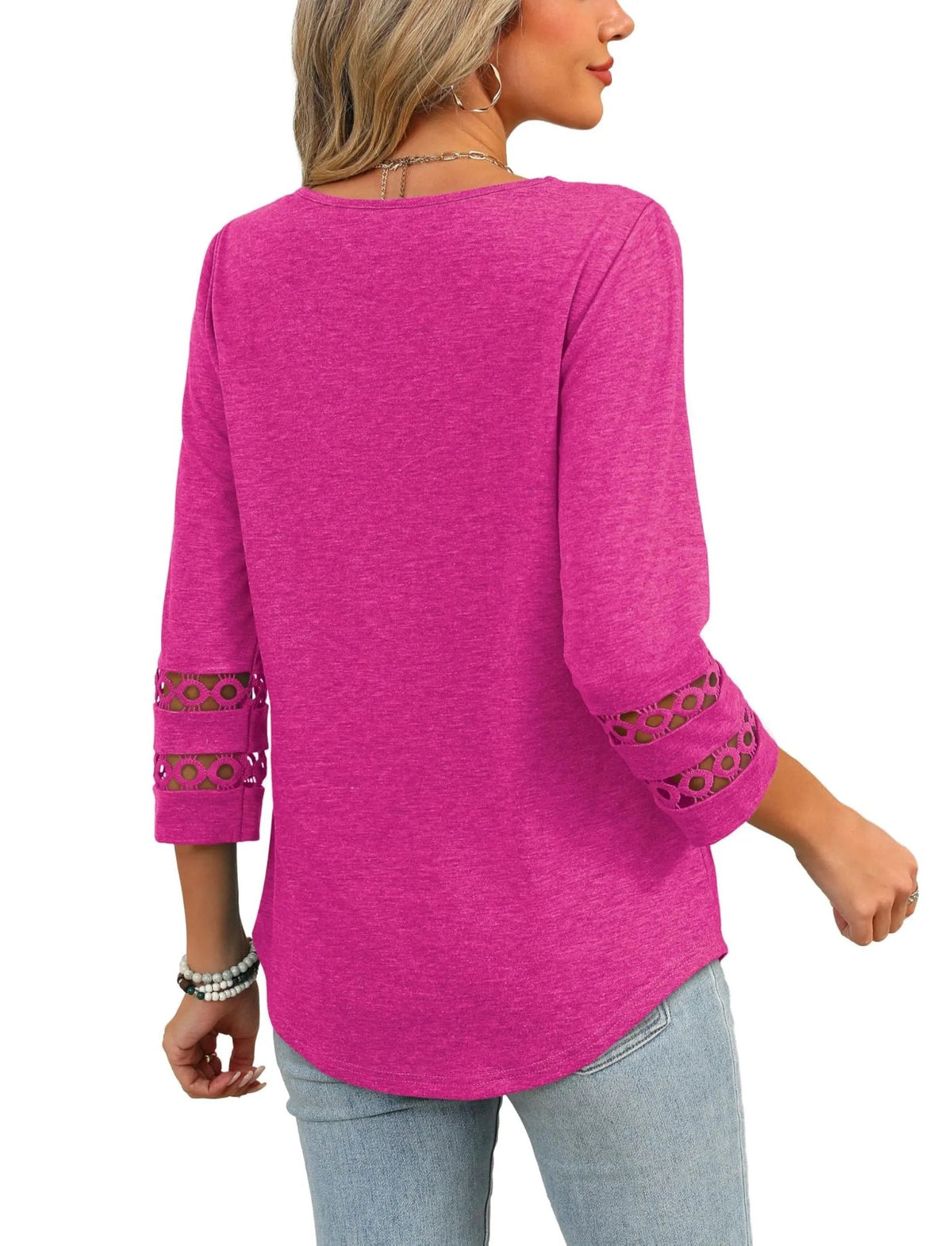 ClairaMode | Relaxed Fit V-Neck Sleeve Women Tee – image 4