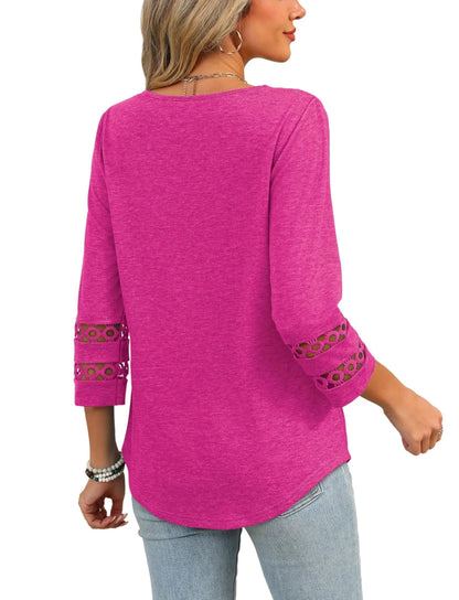 ClairaMode | Relaxed Fit V-Neck Sleeve Women Tee – image 4