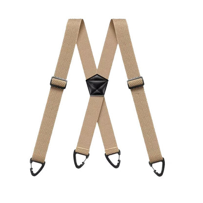 LockFit Elite – 4-Clip Suspenders – Khaki / X-Shaped Style