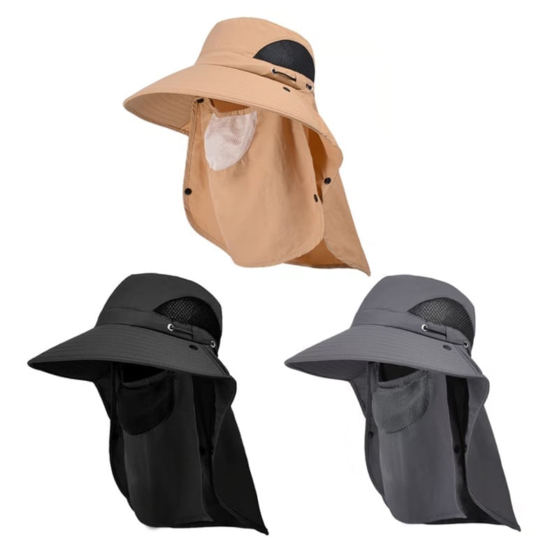 ShadeEase – Outdoor Sun Shield Hat – Black + Khaki + Dark Grey