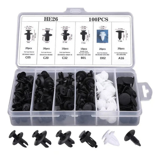 SnapRivet – Auto Clip Kit Universal Fit Repair Set – 100 PCS Clip Set