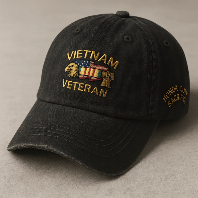 PatriotEagle – Patriotic Honor Dad Hat – Black / One Size Fits Most (Circumference 22 1/8"- Circumference 24 1/8")