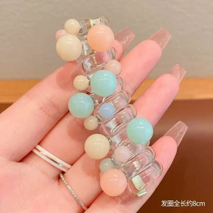 CoilLuxe – Premium Spiral Hair Ties Pack – Colored Pearls