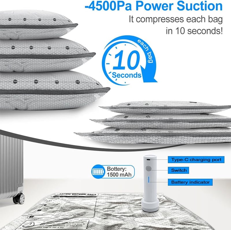 PackEase – Cordless Travel Storage Vacuum Bags – image 2