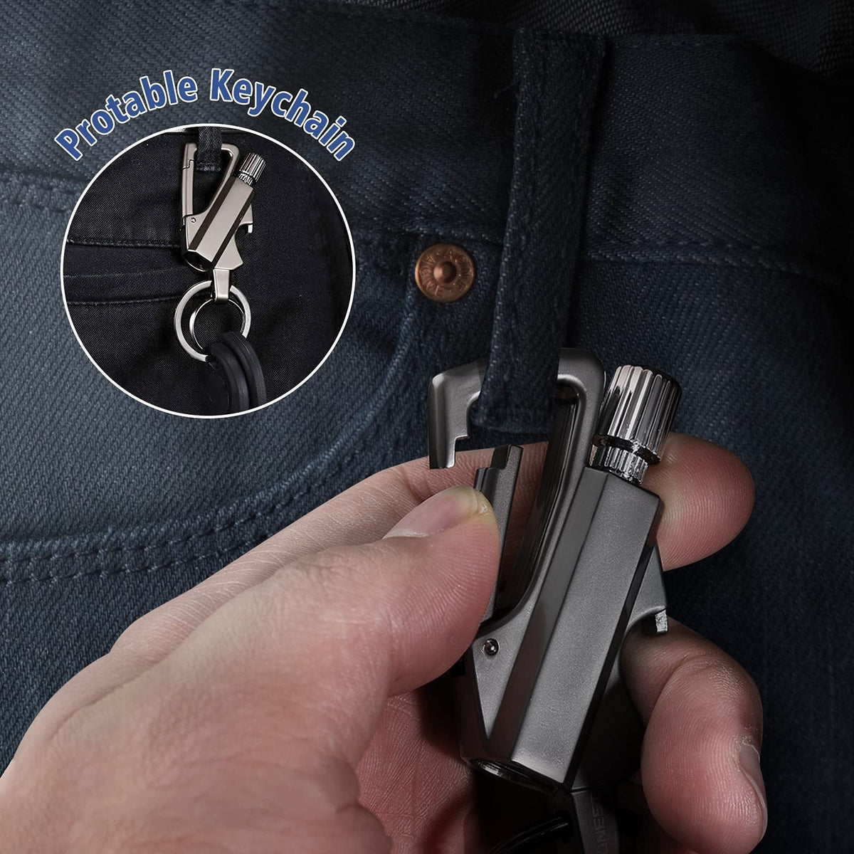 BlazeKey - Windproof Survival Multitool – Black+Sliver-2 Pack