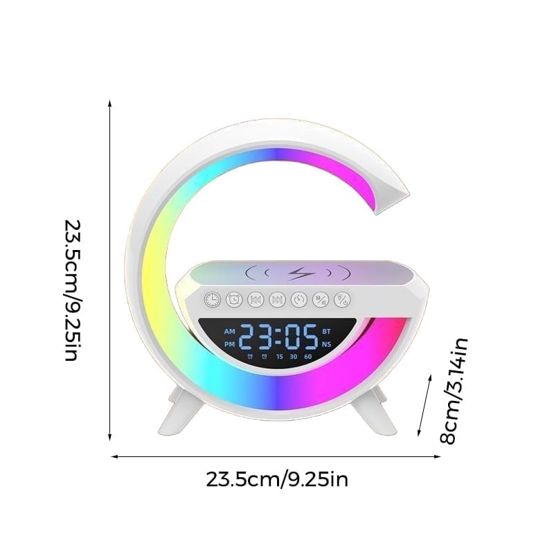 GlowG – G-Shaped RGB Wireless Charging Speaker – White*1