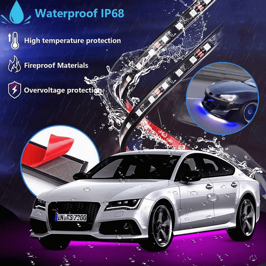 GlowRide – Flexible RGB Underbody LED Strip Lights – Remote Control / 2 x 24"(60cm)+ 2 x 35"(90cm)