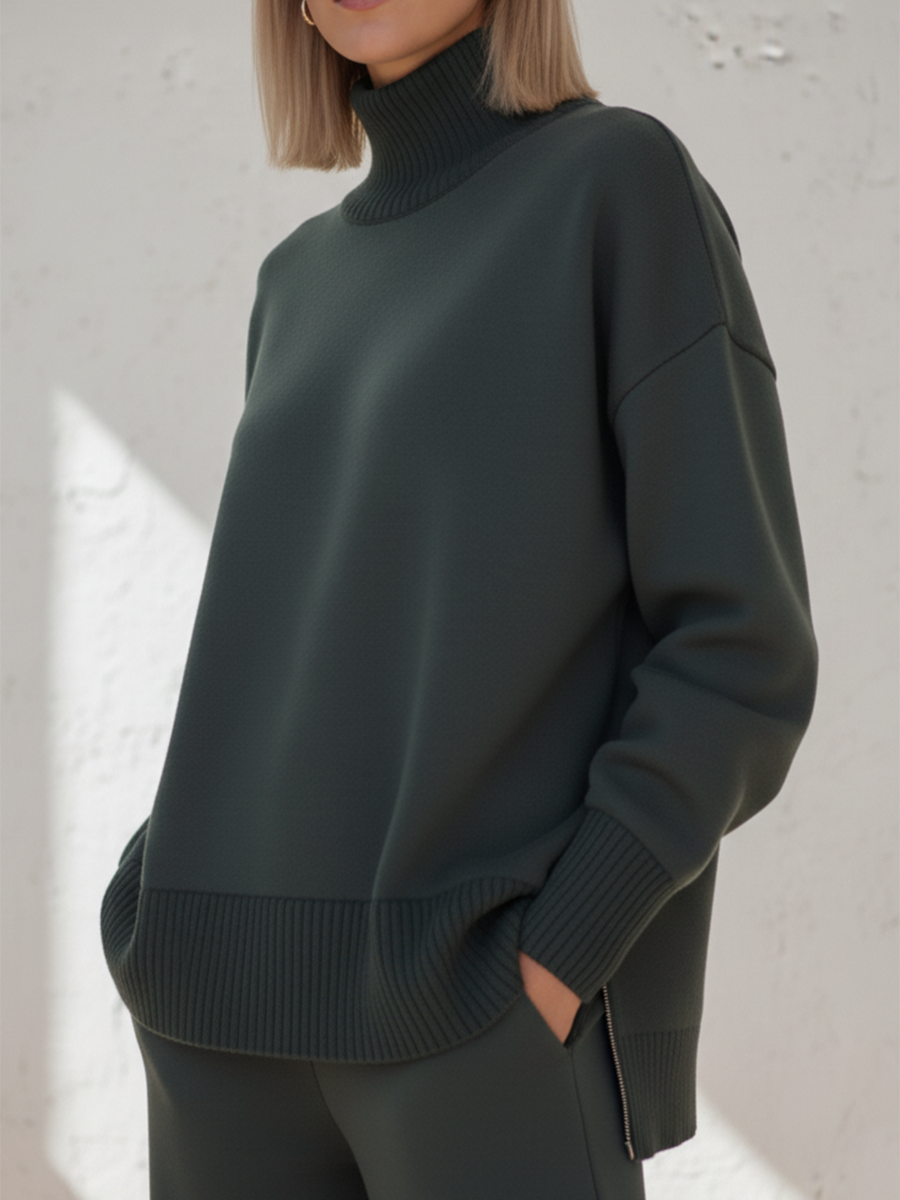 UrbanEase – Casual Stand Collar Two-Piece Set – image 2