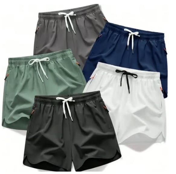 FlexCore - Men's Quick-Dry Running Shorts – Multi colored 3（5pcs） / S