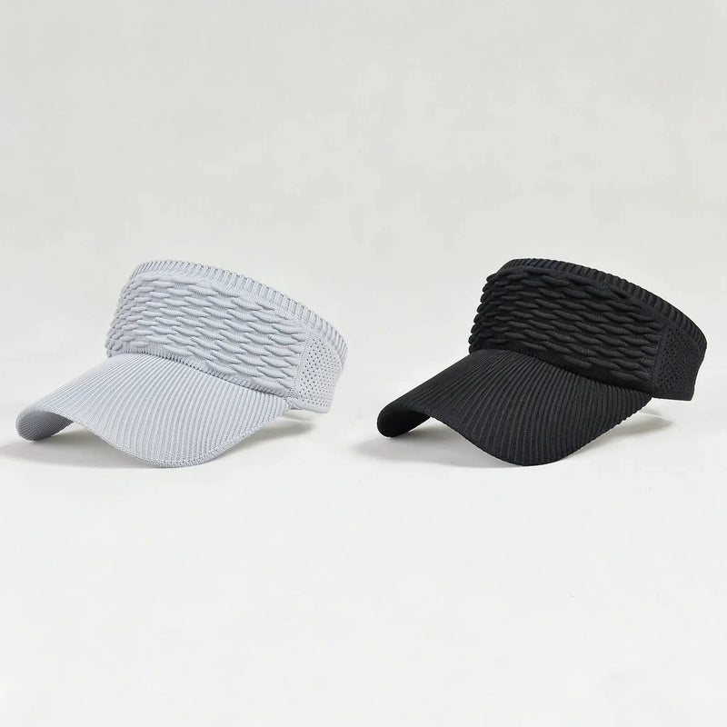 BreezeShade – Women's Open-Top Sun Protection Cap – Gray+Black