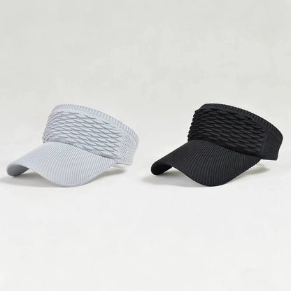 BreezeShade – Women's Open-Top Sun Protection Cap – Gray+Black