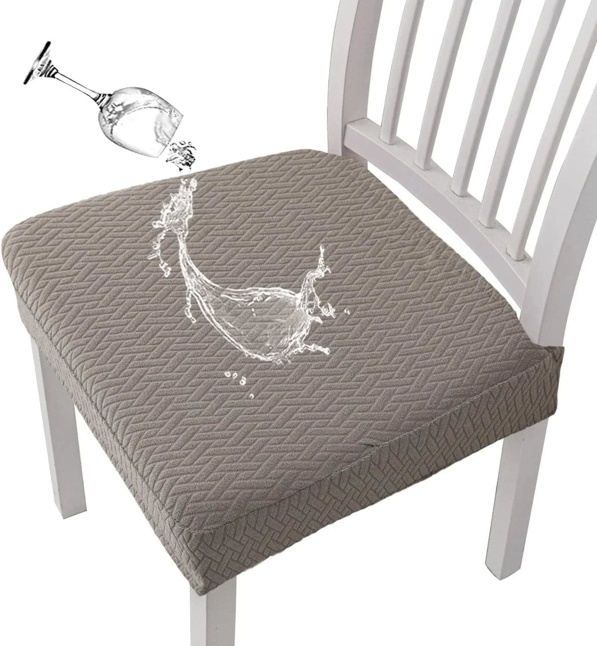ChairEase – Washable Jacquard Chair Protector – Taupe