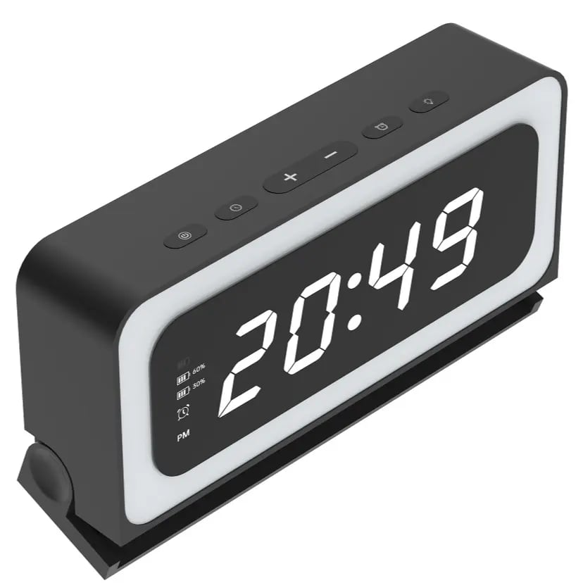 SpyraTech – Smart Alarm Clock Camera with Dual WiFi – Black