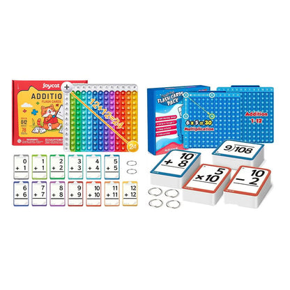 MathGenius – Skill Building Flash Cards Set – Blue+Colorful