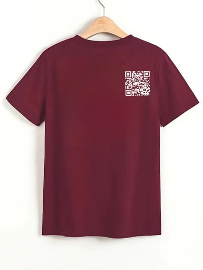 ScanMe – Funny QR Code Interactive T-Shirt – Red / S