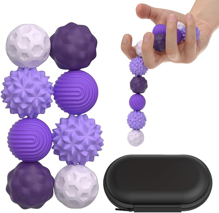 MagnaSphere – Stress Relief Fidget Ball Toy – Purple / 8 Counts/set