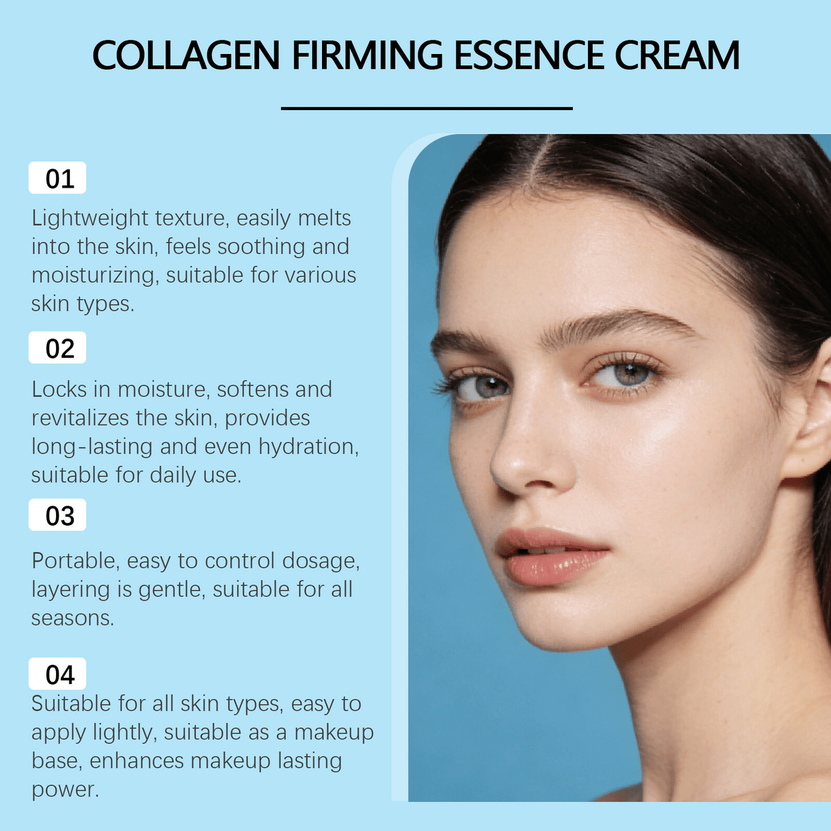 Polypeptide Collagen Elastic Essence Cream Moisturizing Hydrating Firming Low Irritating Serum – image 7