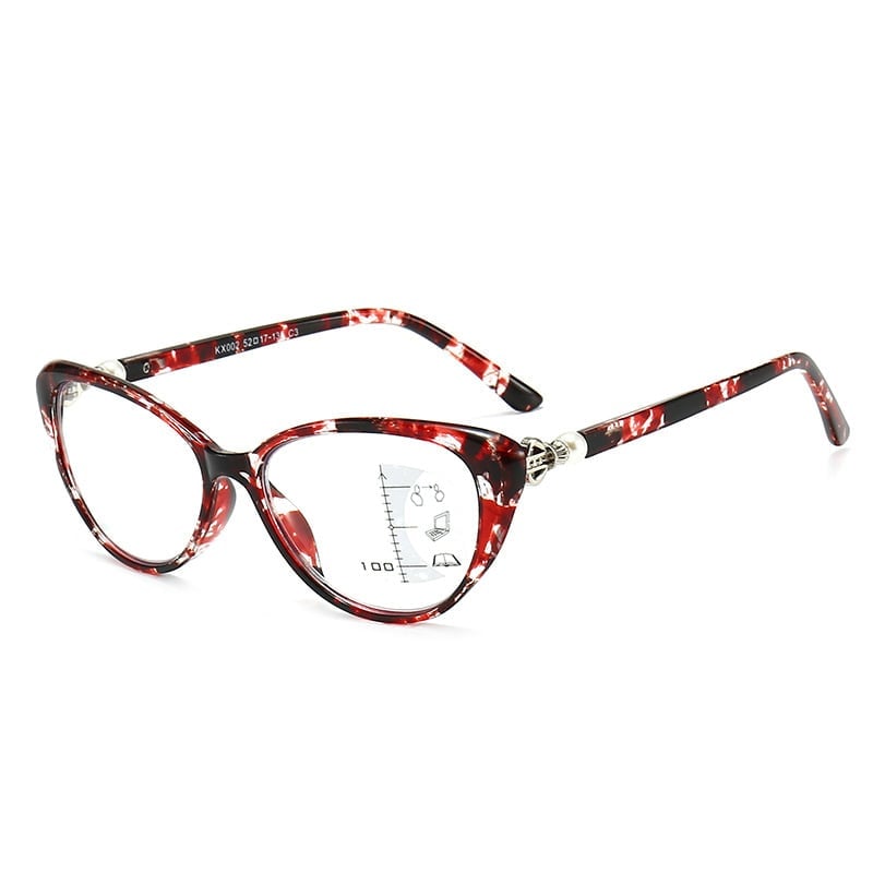 VisionLux – Women’s Trendy HD Anti-Blue Light Cat Eye Glasses – Red / '+1.00 / 40-45 YEAR OF AGE