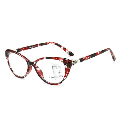 VisionLux – Women’s Trendy HD Anti-Blue Light Cat Eye Glasses – Red / '+1.00 / 40-45 YEAR OF AGE