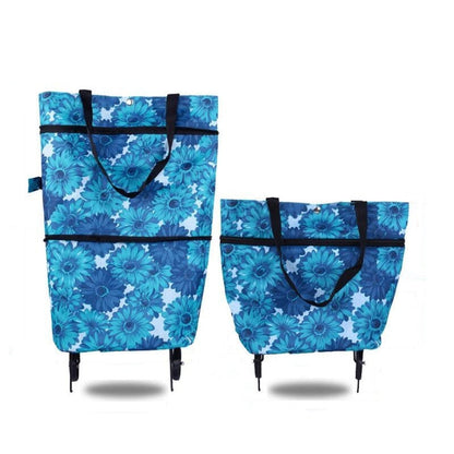 EcoFold – Shopping Bag Folding Green Bag – Blue Chrysanthemum