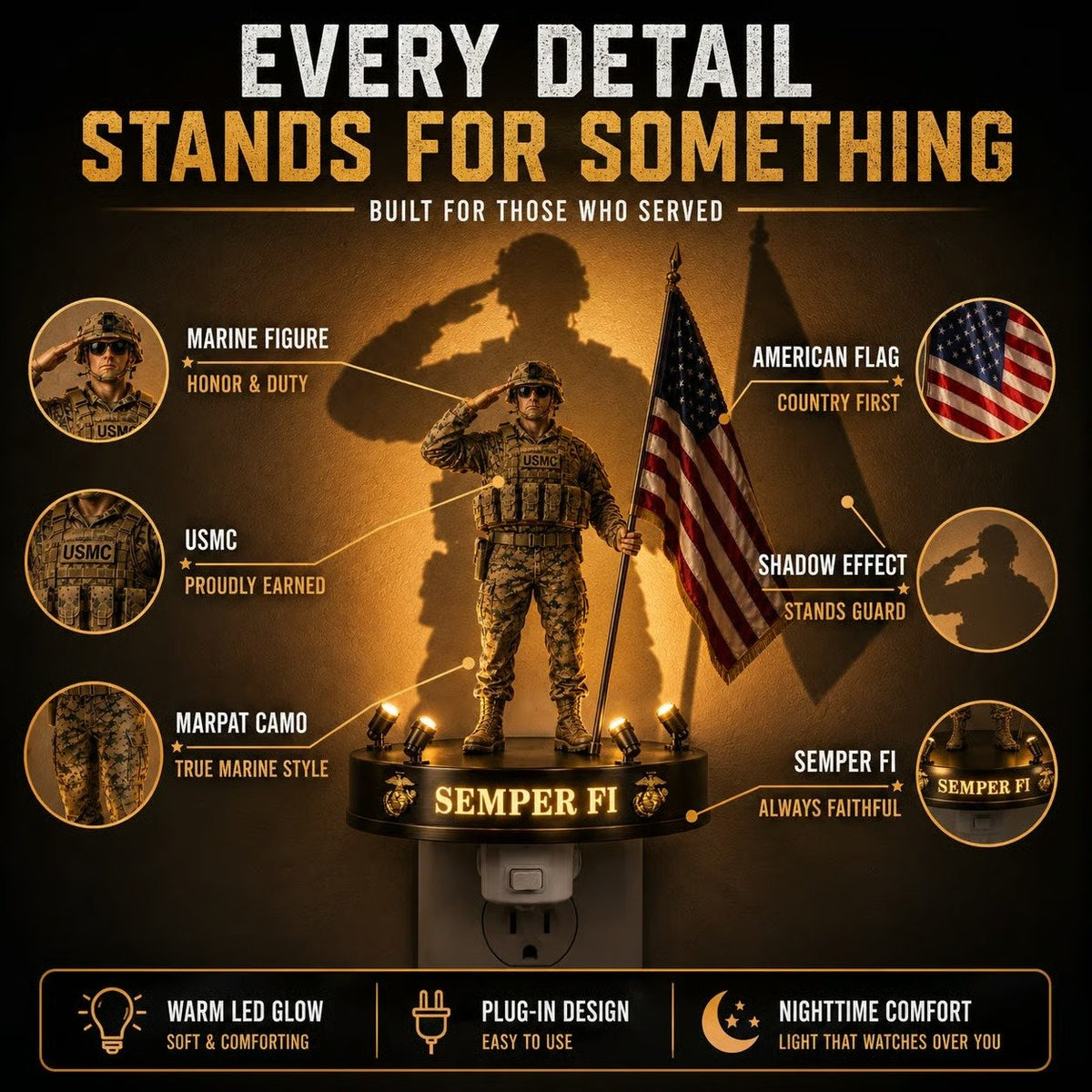 SemperGlow – USMC Semper Fi Shadow Night Light – image 3