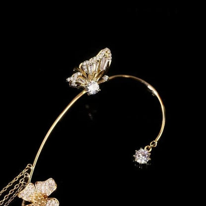 ButterGlow – Cubic Zirconia Butterfly Fringe Earrings – image 10