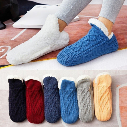 CloudWarm – Anti-Slip Indoor Slipper Socks – BLUE / S（4-8）