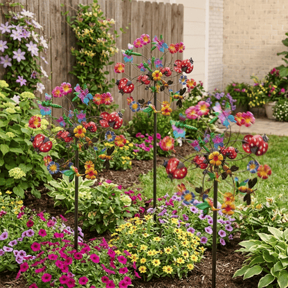 Outdoors Wind Spinners with Decorative Flowers(Includes bracket) – image 3