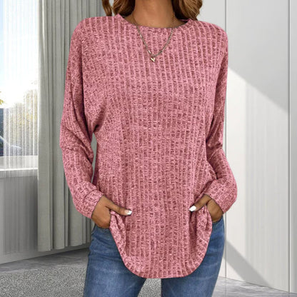 CozyEase – Casual Comfort Knit Sweater – Pink / S