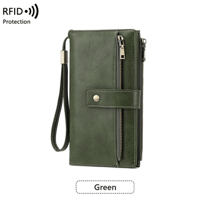LunaVault – RFID Blocking Elegant Long Wallet – Green