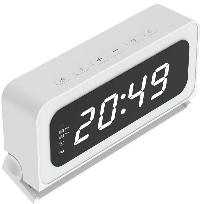 SpyraTech – Smart Alarm Clock Camera with Dual WiFi – White