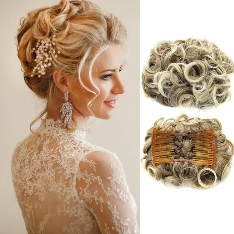 CurlNest – Messy Bun for Everyday Chic Looks – Brown Blonde Mixed