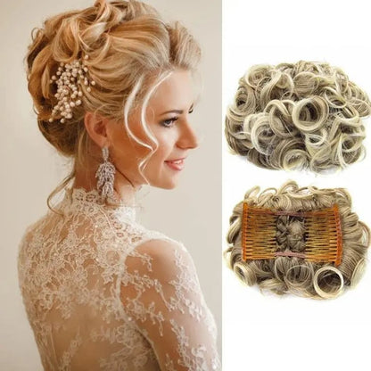 CurlNest – Messy Bun for Everyday Chic Looks – Brown Blonde Mixed