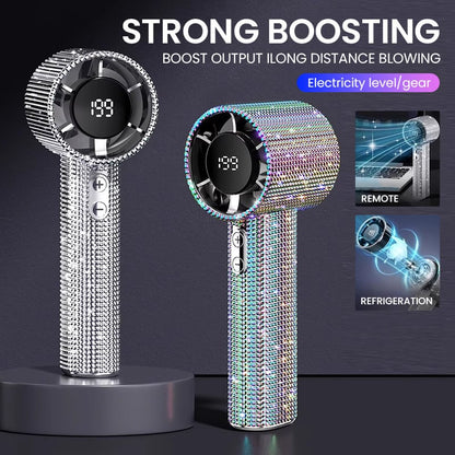 BreezeLux – Luxury Rechargeable Handheld Turbo Fan – image 3