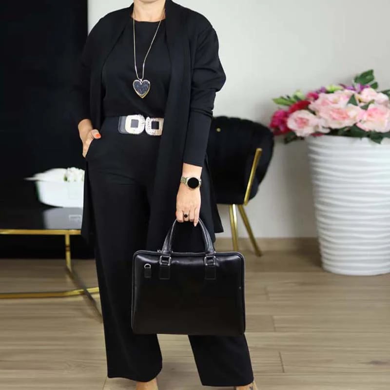 Opulenza - Comfortable Luxury 3-Piece Ensemble – Black / S
