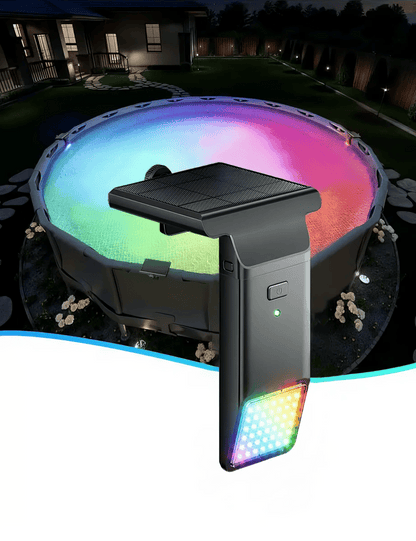 PoolShine – Solar Powered Poolside Ambient Light – Above-Ground Soft-Edge Frame Pool