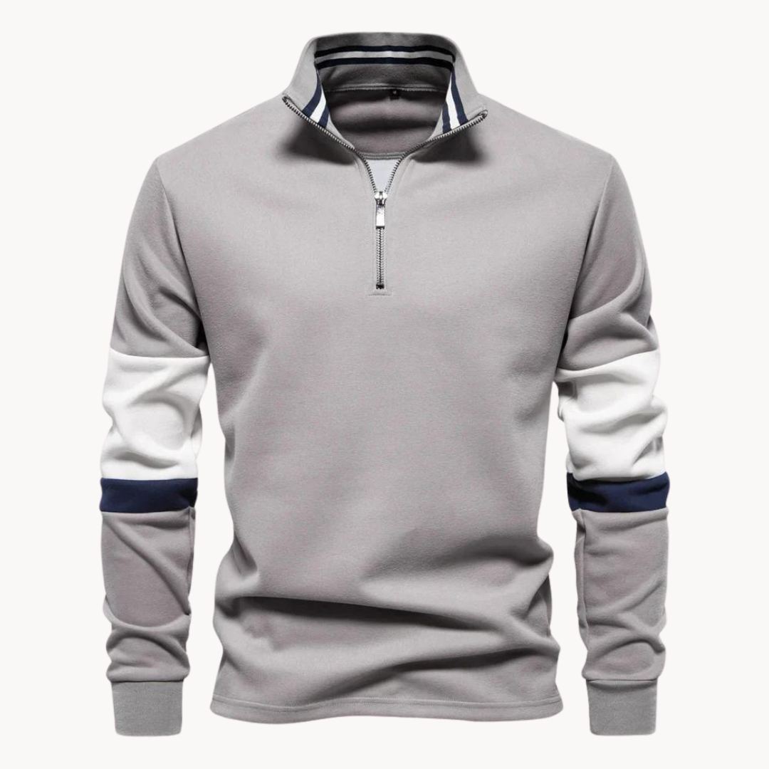 Nathan Quarter-Zip Sweater – Grey / S