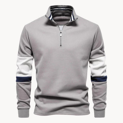 Nathan Quarter-Zip Sweater – Grey / S