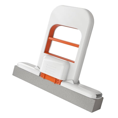 WipeFlow – Easy Squeeze Mop System – 1 * White & Orange Hand Mop (Each Includes 1 Sponge Head)