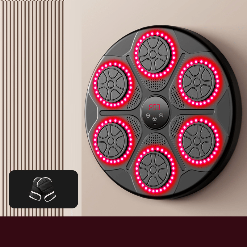 PulsePunch – Smart Home Boxing Training Machine – Red light / Half-finger gloves included