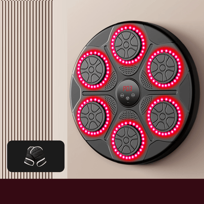 PulsePunch – Smart Home Boxing Training Machine – Red light / Half-finger gloves included