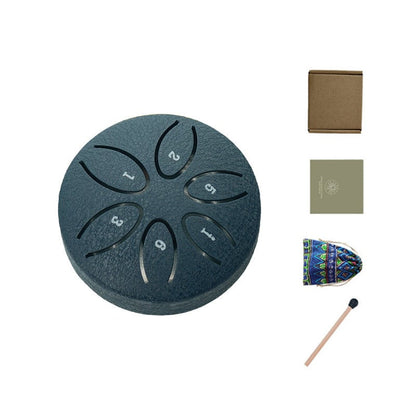 NatureBeat – Outdoor Steel Rain Drum with Finger Picks – Navy (3'')