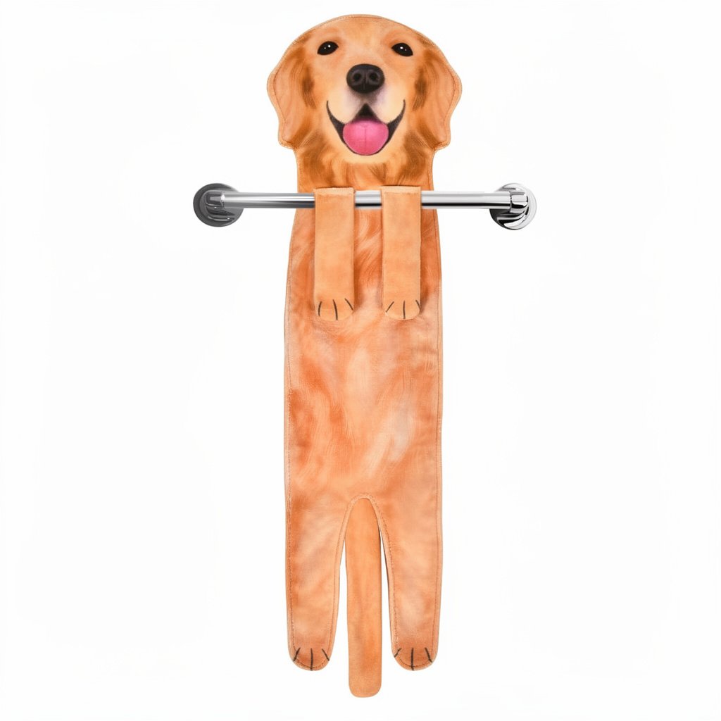 PurrfectlyClean – Humorous Cat Print Hand Towels – Golden Retriever Adult