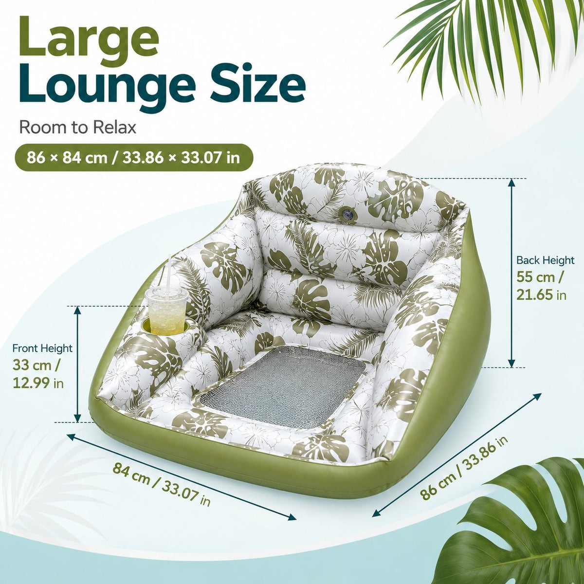 AquaLounge - Luxury Inflatable Pool Sofa – 2 x Green