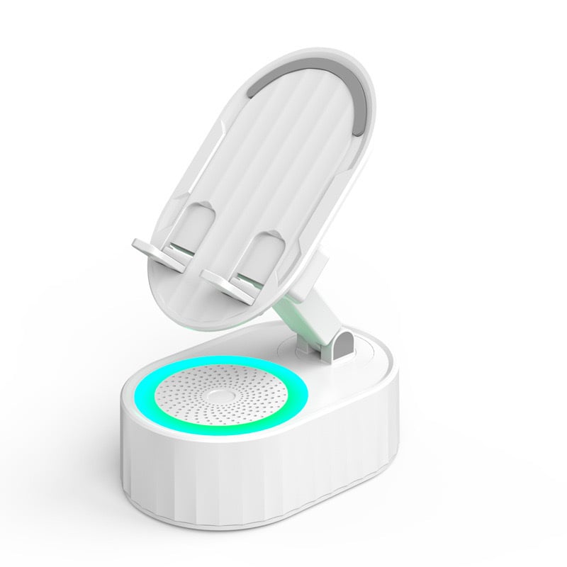 VibeDock – Cell Phone Stand with Sound Amplifier – White