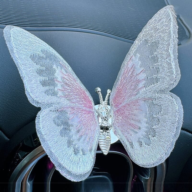 AromaFlutter – Butterfly Car Perfume Clip – White
