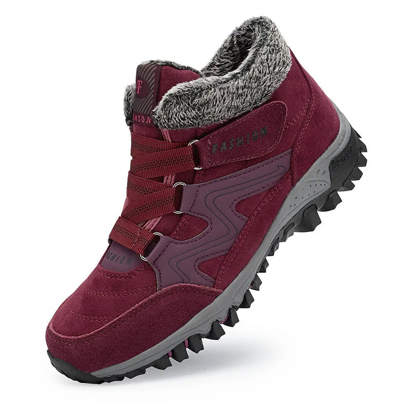 WARM AND COMFORTABLE NON-SLIP BOOTS – Red / 35