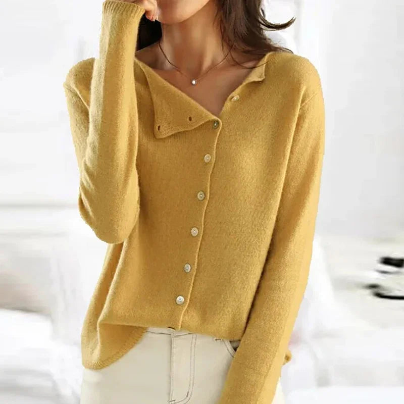Heather Elegant Cardigan – Yellow / S