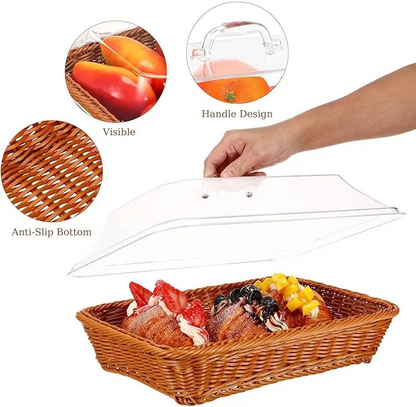 DineAura – Acrylic Covered Serving Basket – image 10