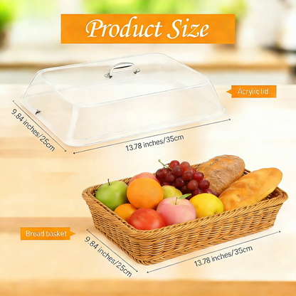 DineAura – Acrylic Covered Serving Basket – image 17